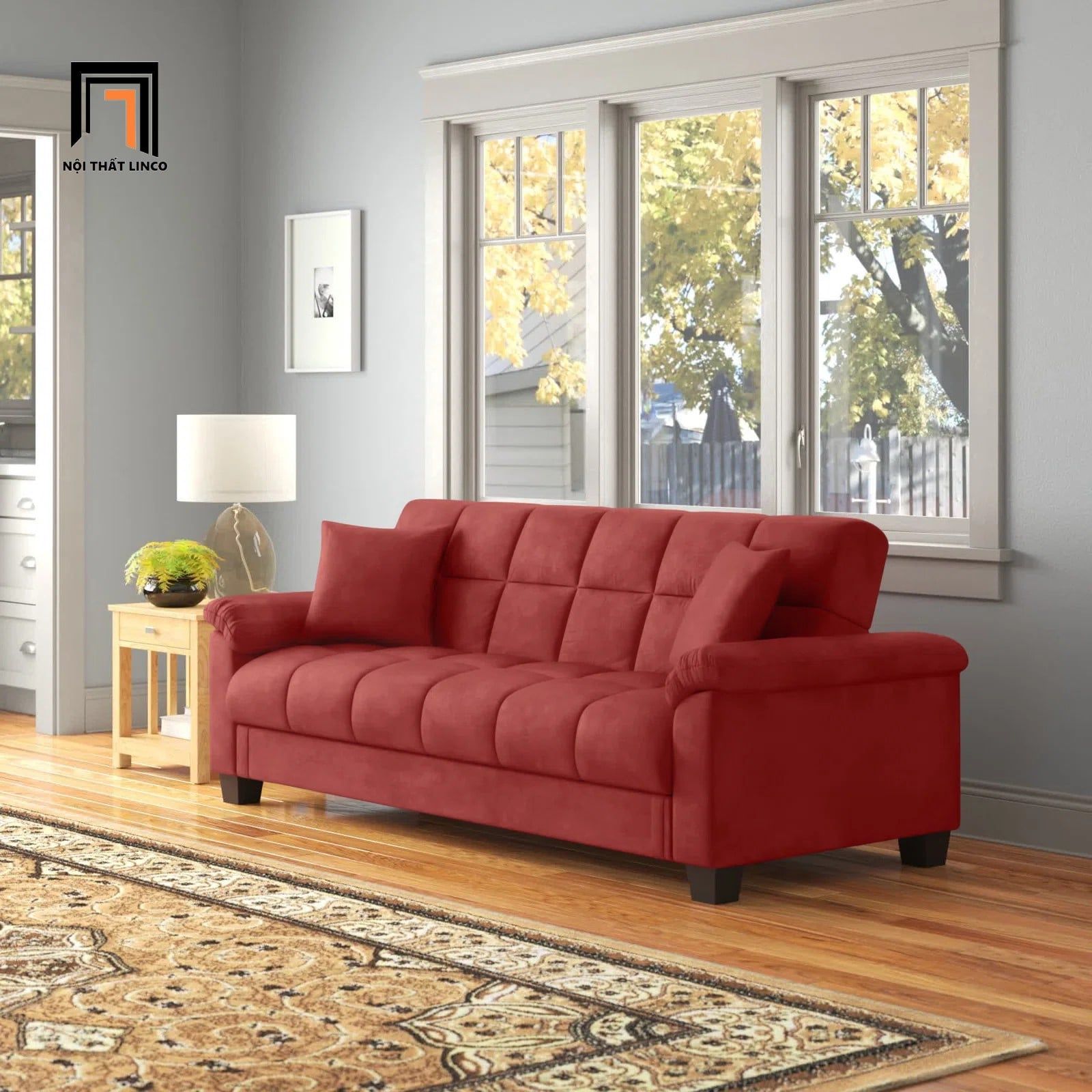  Ghế sofa giường thông minh GB89 Tomeny dài 2m vải nỉ nhung 