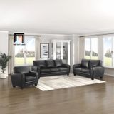  Set ghế sofa da Pu đen KT148 Manwi phòng khách gia đình nhỏ 