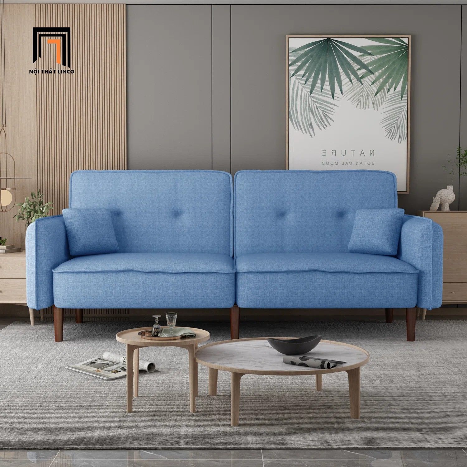  Ghế sofa bed bật giường nằm GB79 Bohlman 2m màu xanh dương 