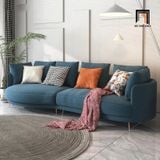  Ghế sofa văng cong dài 2m6 BT251 Shelby vải nỉ nhung cho shop tiệm 