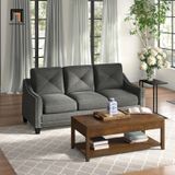  Ghế sofa băng 3 nệm ngồi BT166 Lugent 2m màu xám đen 