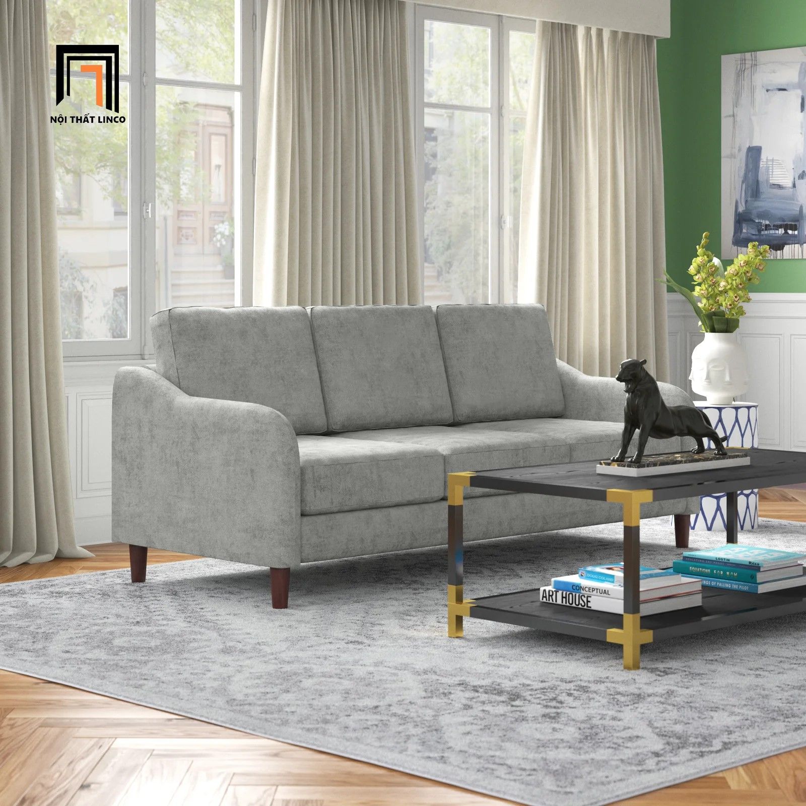  Ghế sofa văng nhỏ dài 2m BT227 Winnie cho văn phòng tiếp khách 