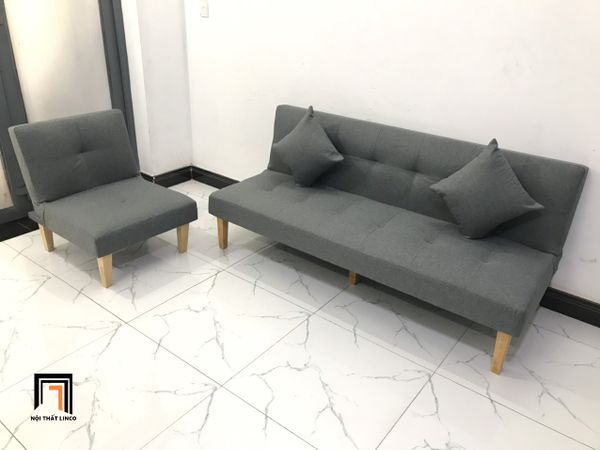 bộ ghế sofa nhỏ gọn xám lông chuột