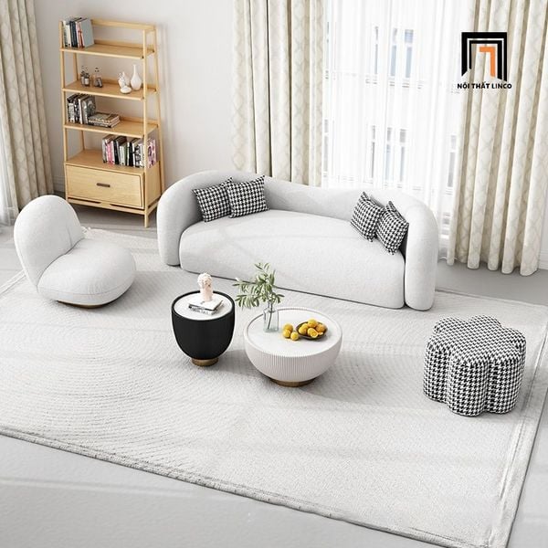 bộ ghế sofa cho shop tiệm vải lông cừu