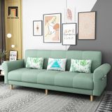  Ghế sofa giường tay kiểu cong GB112 Beiro 2m1 màu xanh lá nỉ 
