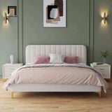  Giường ngủ bọc nệm xinh xắn GN11 Curdy màu xám trắng giá rẻ 