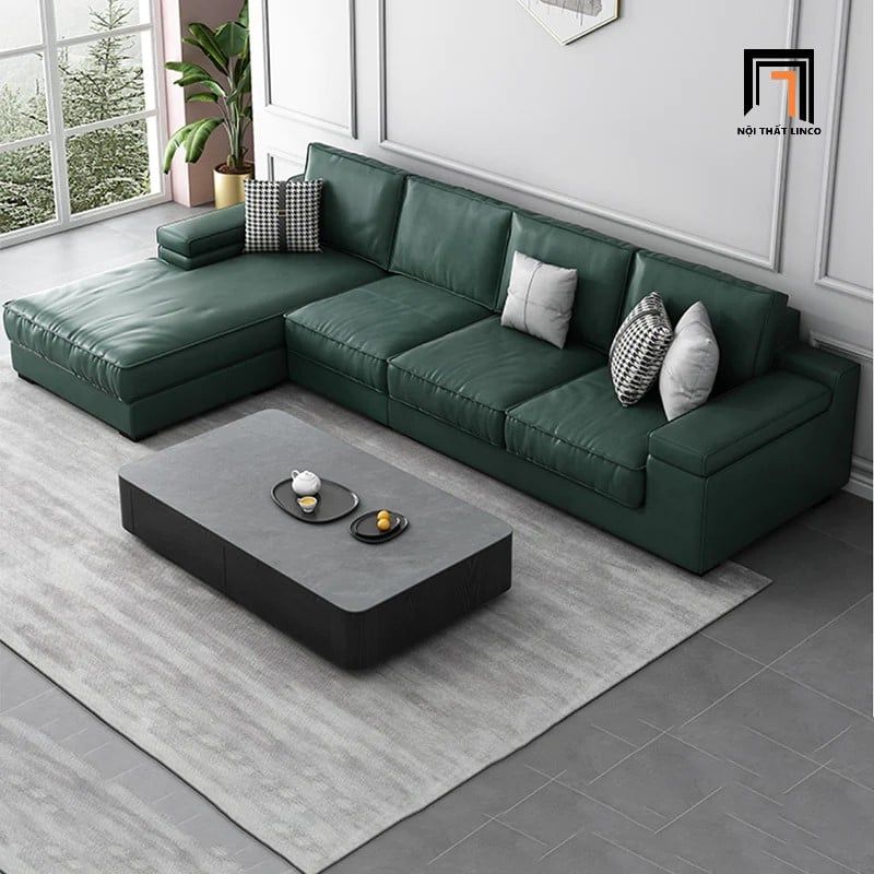  Bộ ghế sofa góc chữ L GT159 Kansas 3m x 1m6 da Pu màu cam 