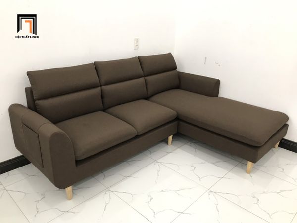 sofa góc l 2m2 x 1m6 màu nâu đậm