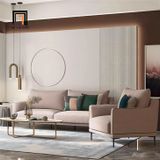  Bộ ghế sofa phòng khách giá rẻ KT145 Chenille vải nỉ xám mềm 