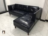  Ghế sofa góc L gia đình GT231 Ambelia 2m3 x 1m6 da giả đen 