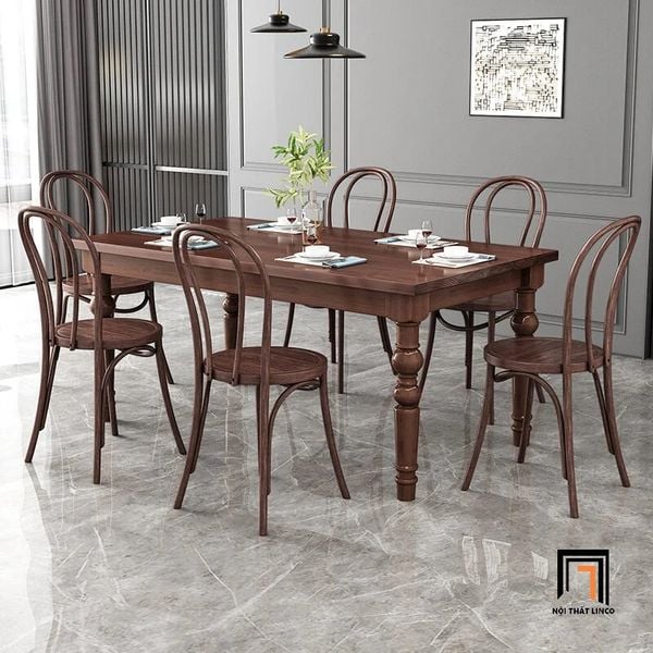 bộ bàn ăn cao cấp 6 ghế gỗ