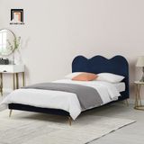  Giường ngủ dài 1m6 x 2m đẹp GN68 Gidea màu xanh đậm vải nhung 