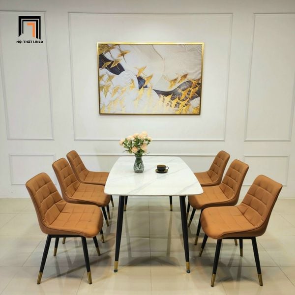 bộ bàn ăn mặt đá cao cấp