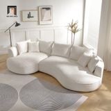 Bộ ghế sofa góc L hiện đại GT100 3m1 x 1m6 vải lông cừu 