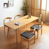  Set bàn ăn 6 ghế gỗ tự nhiên giá rẻ 33-KH6-G12-B108 nệm da giả 