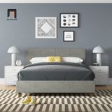  Giường ngủ bọc vải màu xám giá rẻ GN6 Hudspeth dài 1m6 x 2m 