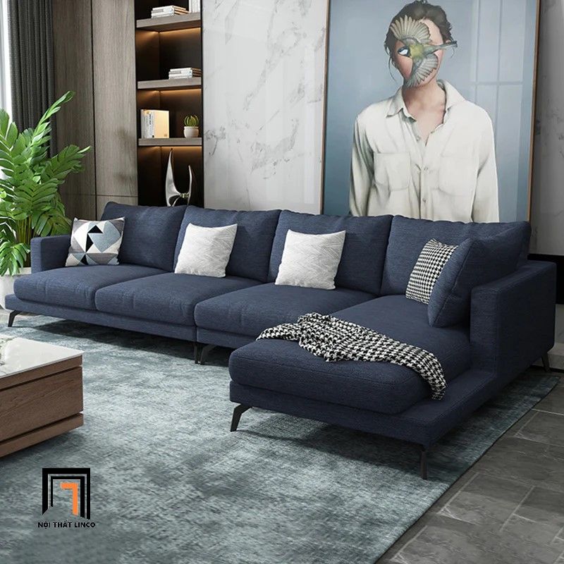  Ghế sofa góc L 3m x 1m6 GT188 Creusot màu xám lông chuột 