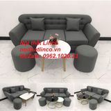  Bộ ghế sofa băng BTC dài 1m9 xám lông chuột vải bố 