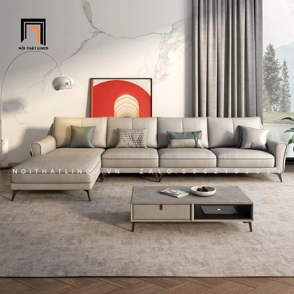 bộ ghế sofa góc chữ L 3m x 1m6 xám
