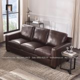  Ghế sofa băng sang trọng BT49-Covedale da công nghiệp màu nâu đậm 