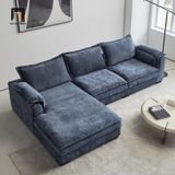  Ghế sofa góc chữ L đẹp GT92 Esed 2m4 x 1m6 vải nỉ xanh navy 