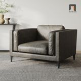  Ghế sofa đơn cao cấp DT20 Anton màu da giả xám đậm 