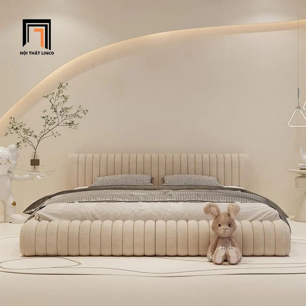 giường ngủ bọc vải nhung sang trọng