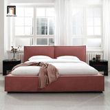  Giường ngủ hiện đại GN39 Ellia màu hồng đậm vải nhung nỉ 