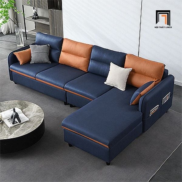 bộ ghế sofa góc l da công nghiệp