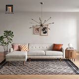  Ghế sofa góc chữ L 2m3 x 1m6 GT203 Elias xám trắng cho chung cư 