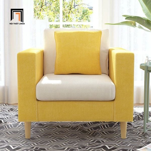 ghế sofa đơn vải bố nỉ xinh xắn