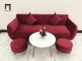  Ghế sofa văng dài 1m9 màu đỏ đô vải nhung cho không gian nhỏ 