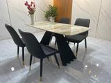  Bàn ăn 4 ghế da Pu 20-BAD4-Pinos dài 1m2 cho nhà bếp 