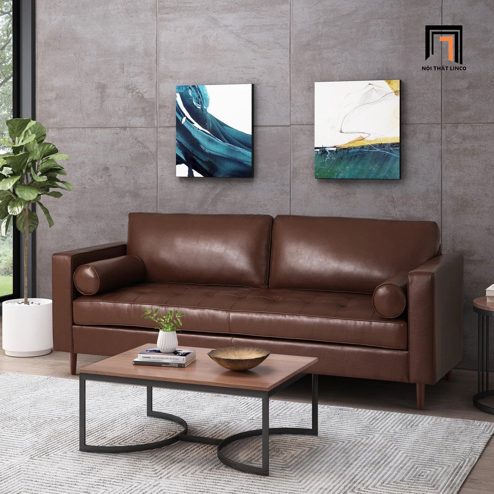  Ghế sofa băng BT13 Brevard dài 1m9 bọc simili giả da sang trọng 