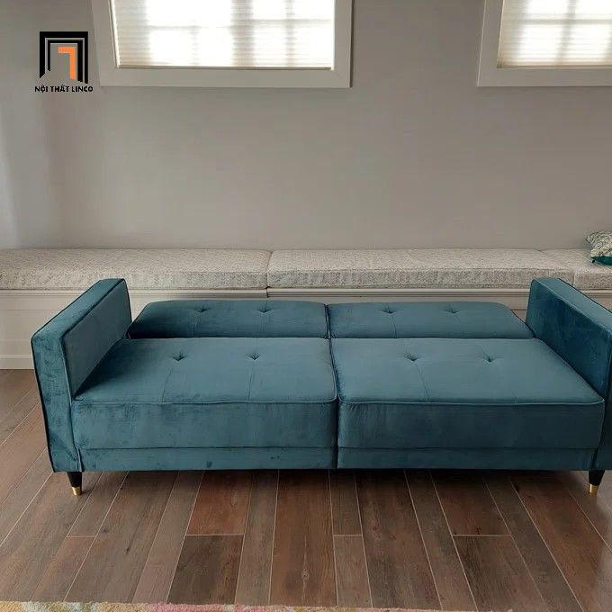  Ghế sofa giường nằm 1m8 GB42 Novelle vải nhung xanh lá 