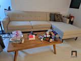 Ghế sofa góc chữ L 2m3 x 1m6 GT203 Elias xám trắng cho chung cư 