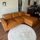  Ghế sofa góc L da giả màu nâu GT216 Kassy 2m4 x 1m6 giá rẻ 