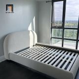  Giường ngủ nhỏ xinh xắn GN63 Sadarius vải nỉ nhung màu xanh lá 