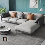  Bộ ghế sofa văn phòng da giả KT112 Lesca phối màu xám đẹp 