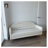  Ghế sofa băng cong xinh xắn BT184 Michala 1m6 vải nỉ hồng phấn 