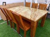  Bộ bàn ghế ăn màu nâu GF14-BAD6-G300-B354 mặt đá dày 1m6 