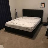  Giường ngủ bọc da giả màu đen GN5 Acquaviva sang trọng 