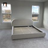  Giường ngủ nhỏ xinh xắn GN63 Sadarius vải nỉ nhung màu xanh lá 