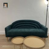  Ghế sofa băng cong xinh xắn BT184 Michala 1m6 vải nỉ hồng phấn 