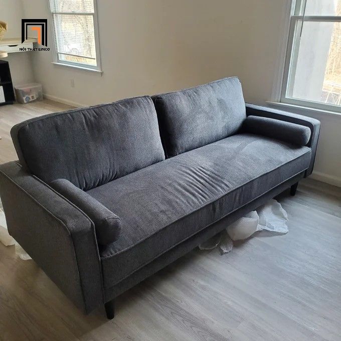  Ghế sofa băng dài 1m8 màu xám BT210 Nieto nhỏ gọn 