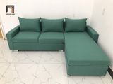  Bộ ghế sofa góc giá rẻ 2m2 x 1m6 màu xanh ngọc vải nỉ bố 