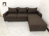  Bộ ghế sofa góc giá rẻ 2m2 x 1m6 màu nâu đậm nhỏ 