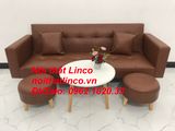  Bộ ghế sofa băng đa năng dài 2m bật giường nằm simili nâu 