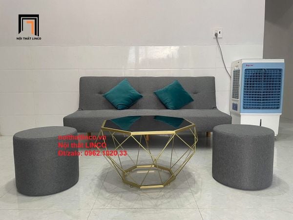 sofa giường giá rẻ, bộ ghế sofa bed xám