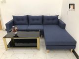  Bộ bàn ghế sofa góc L dài 2m2 x 1m6 nhỏ giá rẻ xanh dương đen 